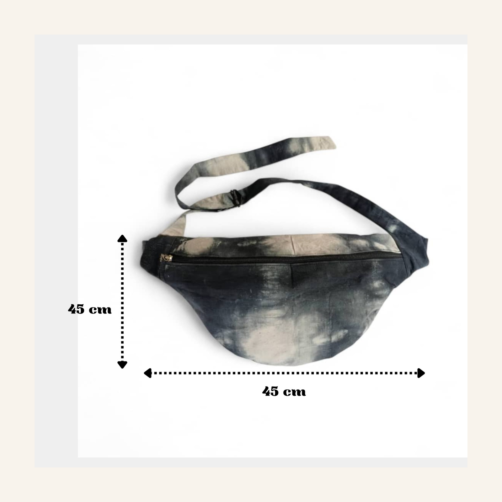 Luna – Bleu nuit & ivoire – motif tie-dye nuage