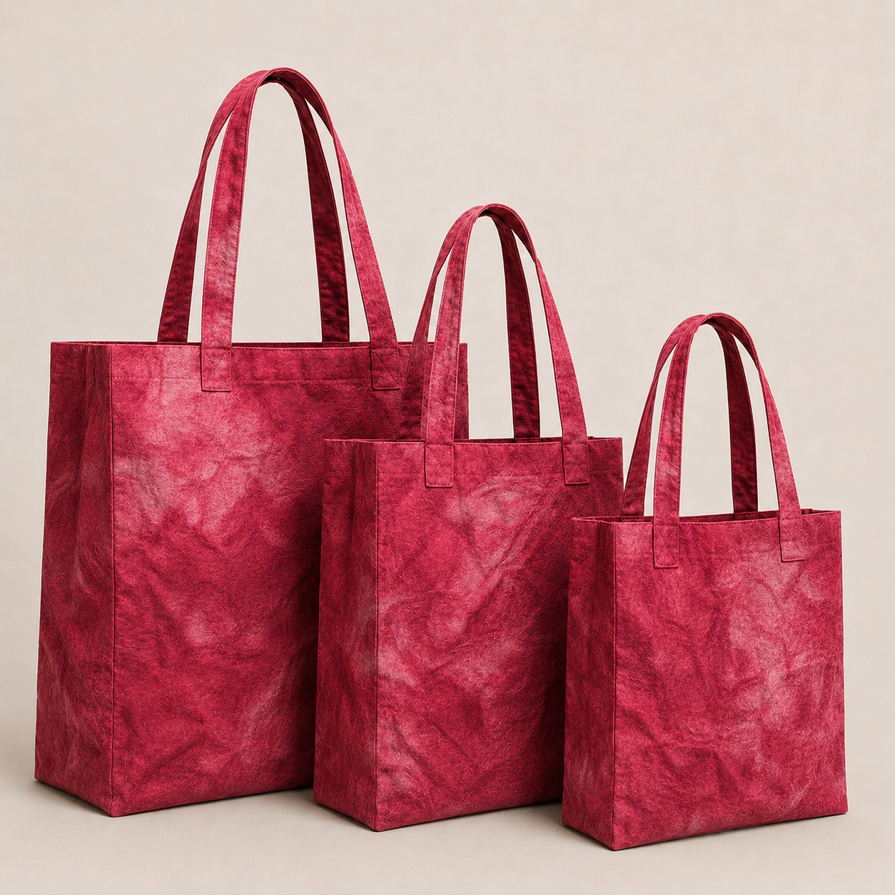 Abikè Tote Bag – Rouge – finition unie texturée