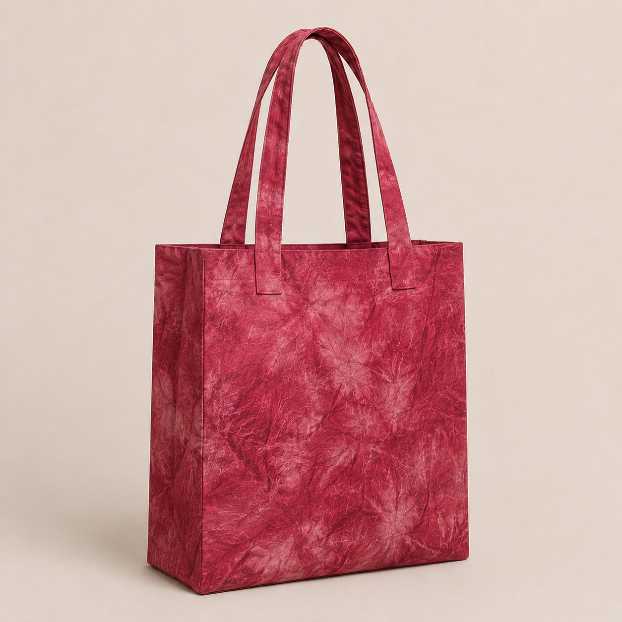 Abikè Tote Bag – Rouge – finition unie texturée
